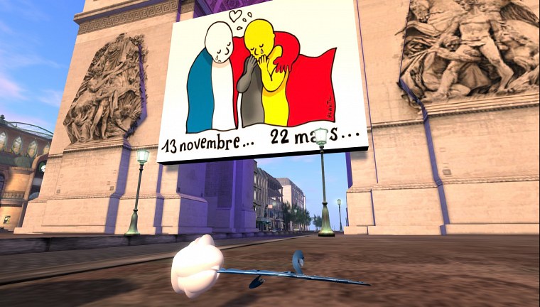 paris les champs elysees second life march