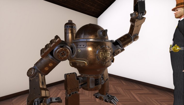pbr steampunk robot using materials example rumpus room second life january christmas still enjoy winter explore new material feature