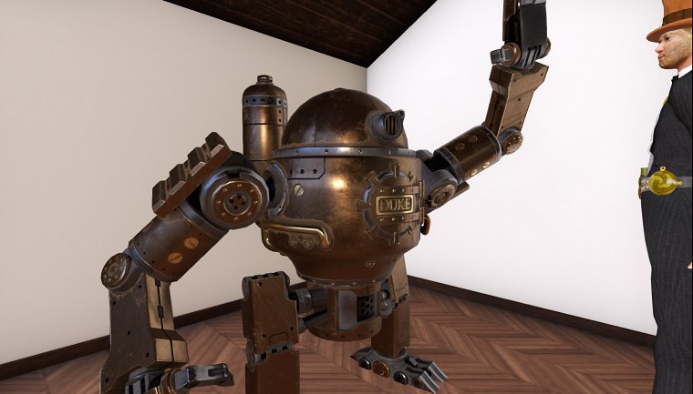 pbr steampunk robot using materials example rumpus room second life january christmas still enjoy winter explore new material feature