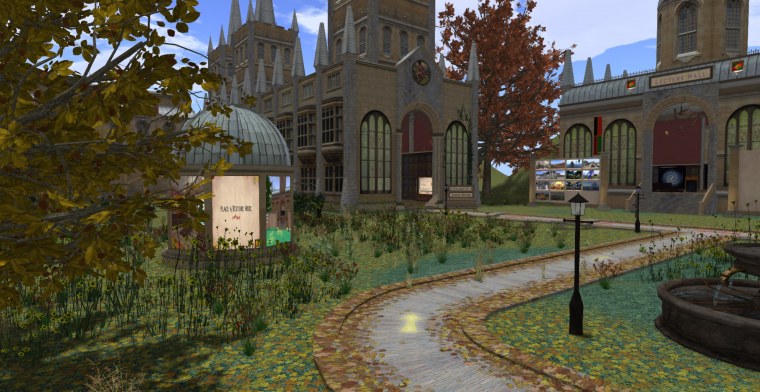 during grid plaza autumn welcome area padergrid collection screenshots showing progress made years since opensimulator self hosted hyper teleporting enabled